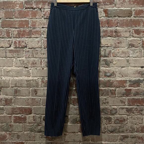 Ted Baker London Navy Pinstriped Women's Trousers Size 0 - Picture 2 of 4